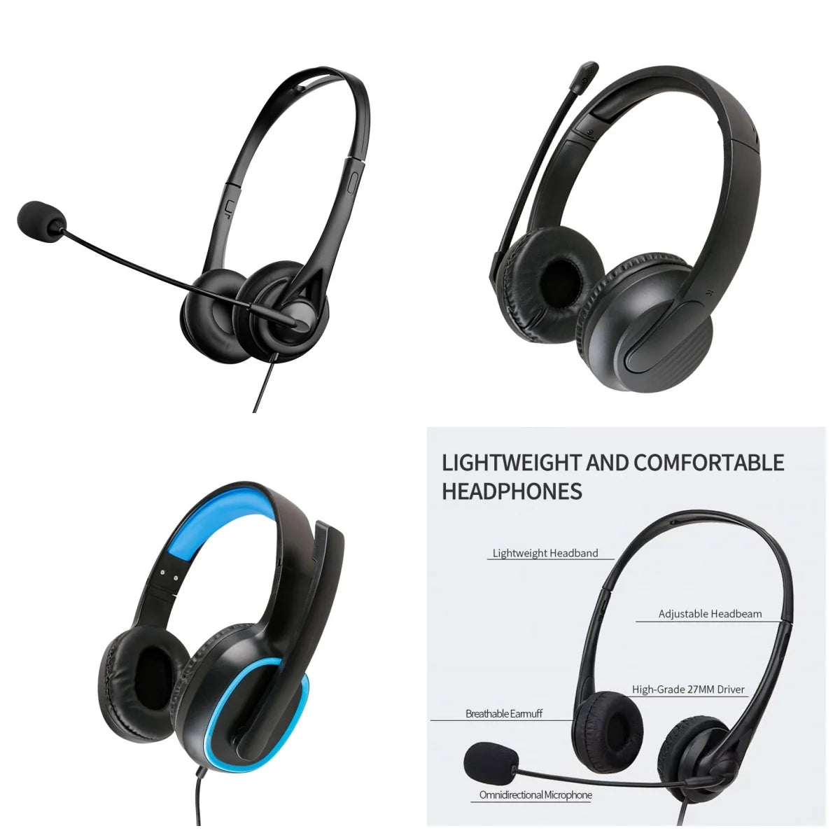 Custom Wired Headphones Noise Cancelling Hifi Earphones Headphones High Quality Headset Aviation Telephone Headsets with Mic