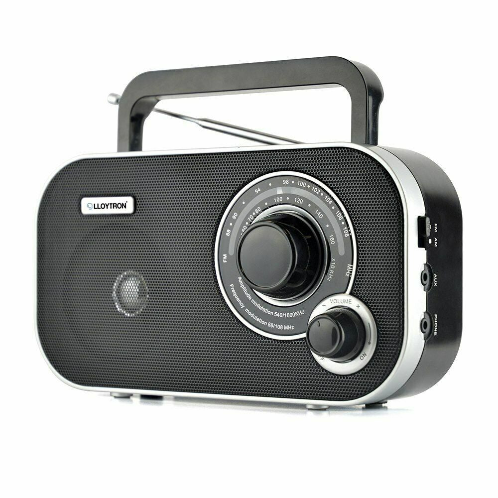 LLOYTRON CALYPSO 2 BAND AM/FM PORTABLE RADIO BLACK with INTEGRAL CARRY HANDLE