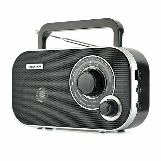 LLOYTRON CALYPSO 2 BAND AM/FM PORTABLE RADIO BLACK with INTEGRAL CARRY HANDLE
