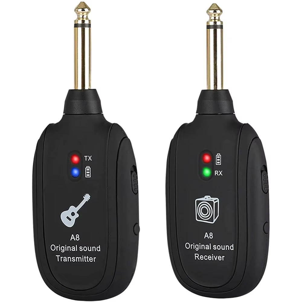 Guitar Wireless System Transmitter Receiver Built-In Rechargeable Wireless Guitar Transmitter for Electric Guitar Bass